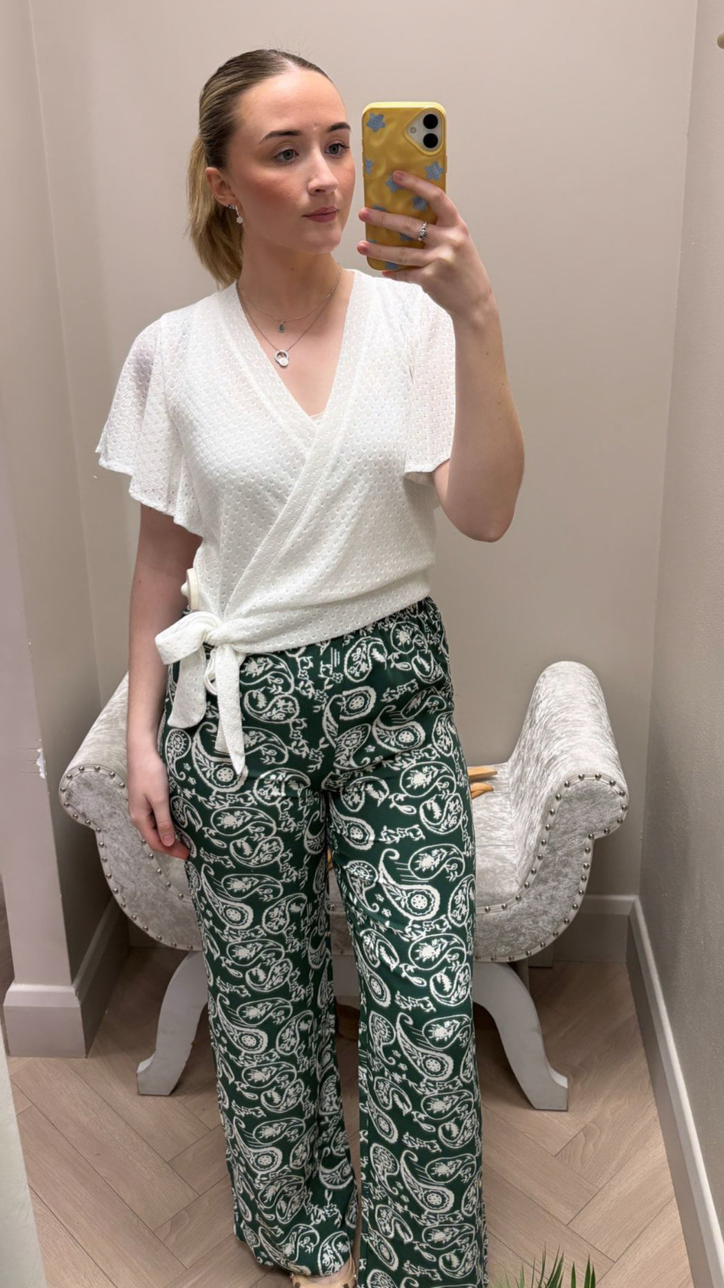 Nolita green print trousers