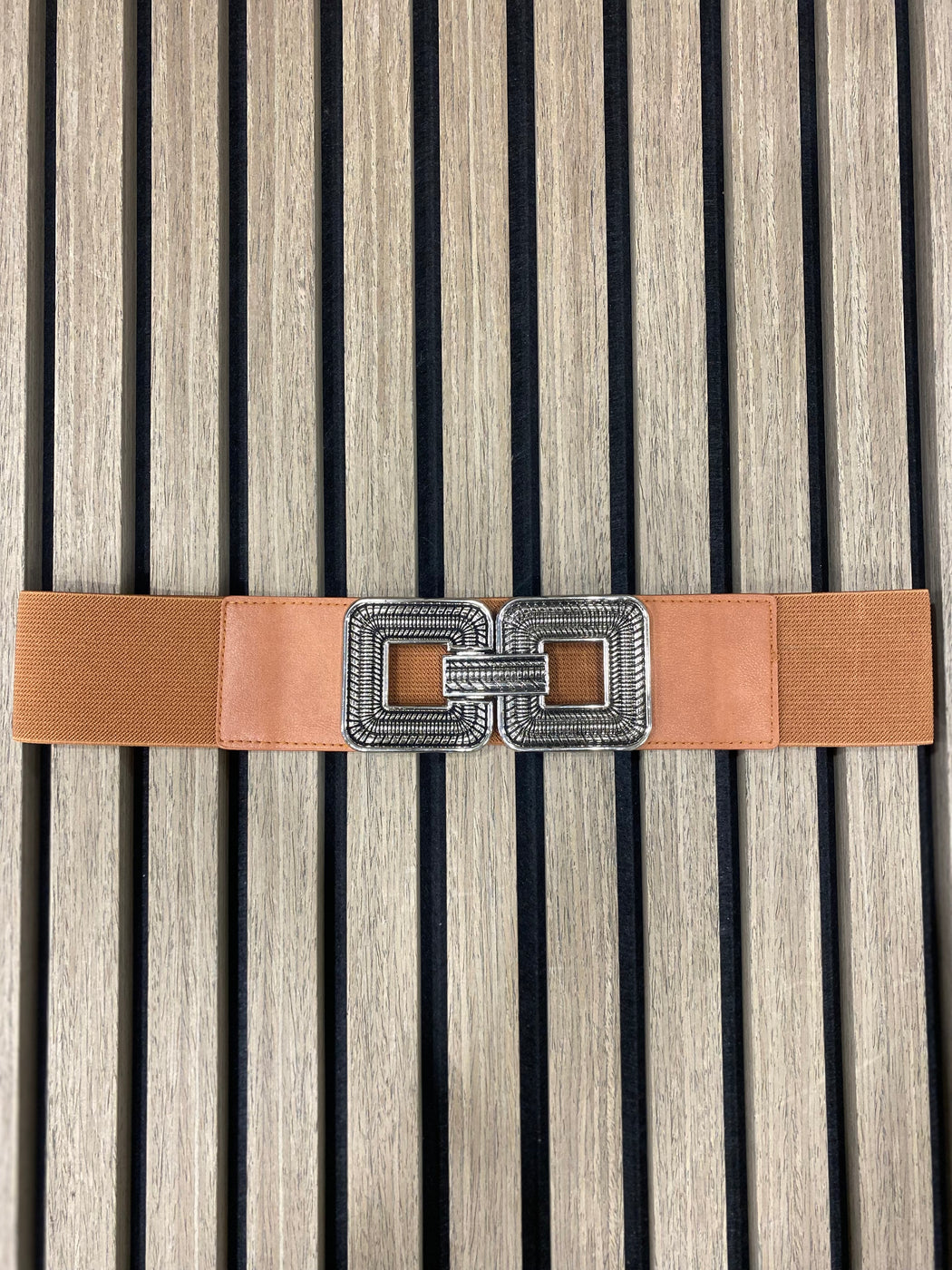 Kate silver buckle brown belt