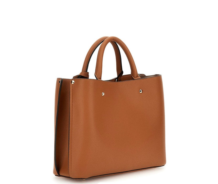Bg877806 guess cognac meridian girlfriend satchel tote