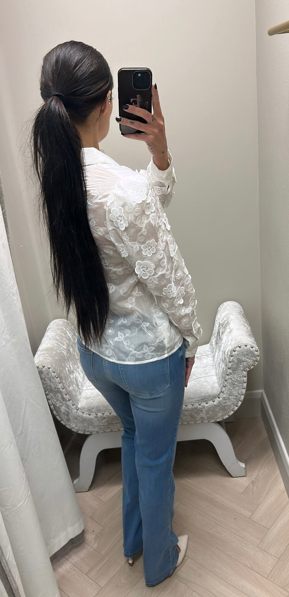 Elli white long sleeve shirt 24352YC