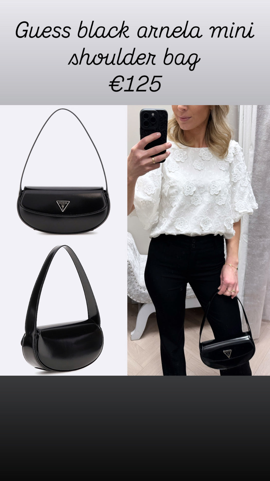 Guess black arnela mini shoulder bag NG949678