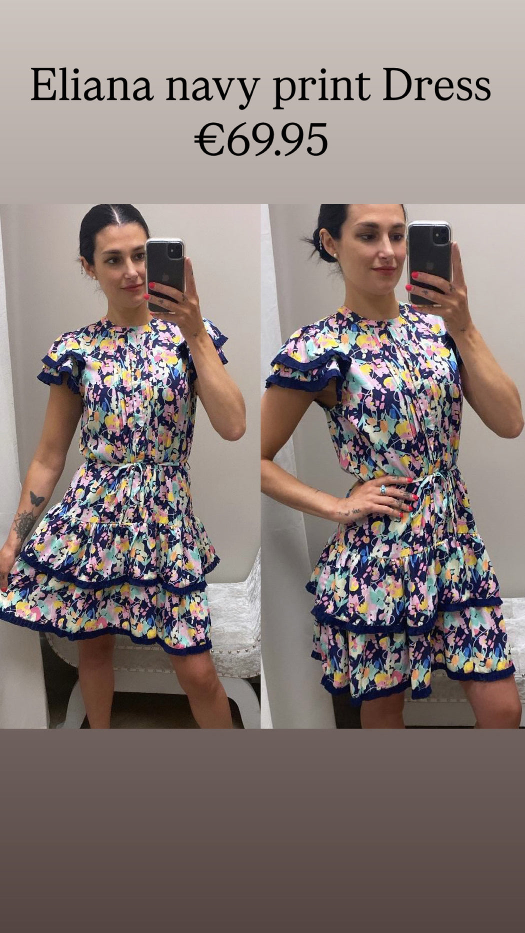 Eliana navy print Dress