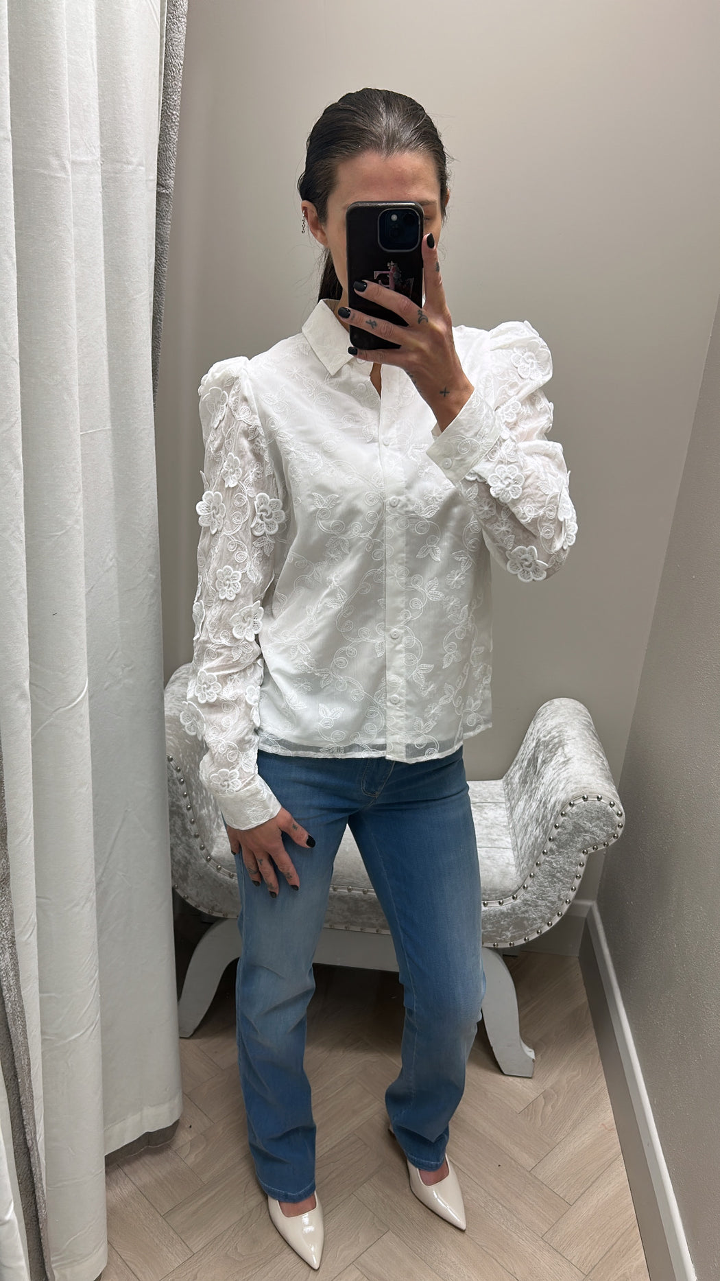 Elli white long sleeve shirt 24352YC