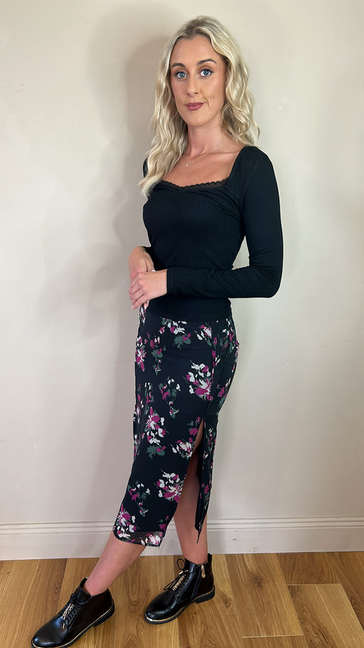 Sebastian floral midi skirt