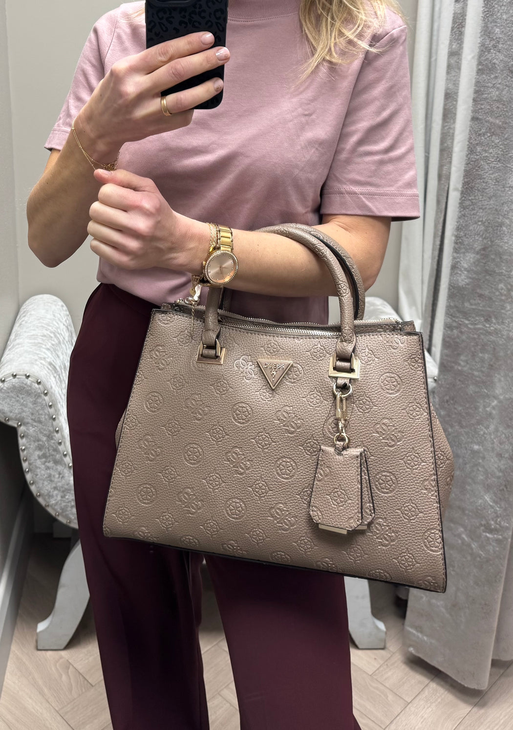 Guess PD988807 DARK TAUPE LOGO CRESIDIA II bag