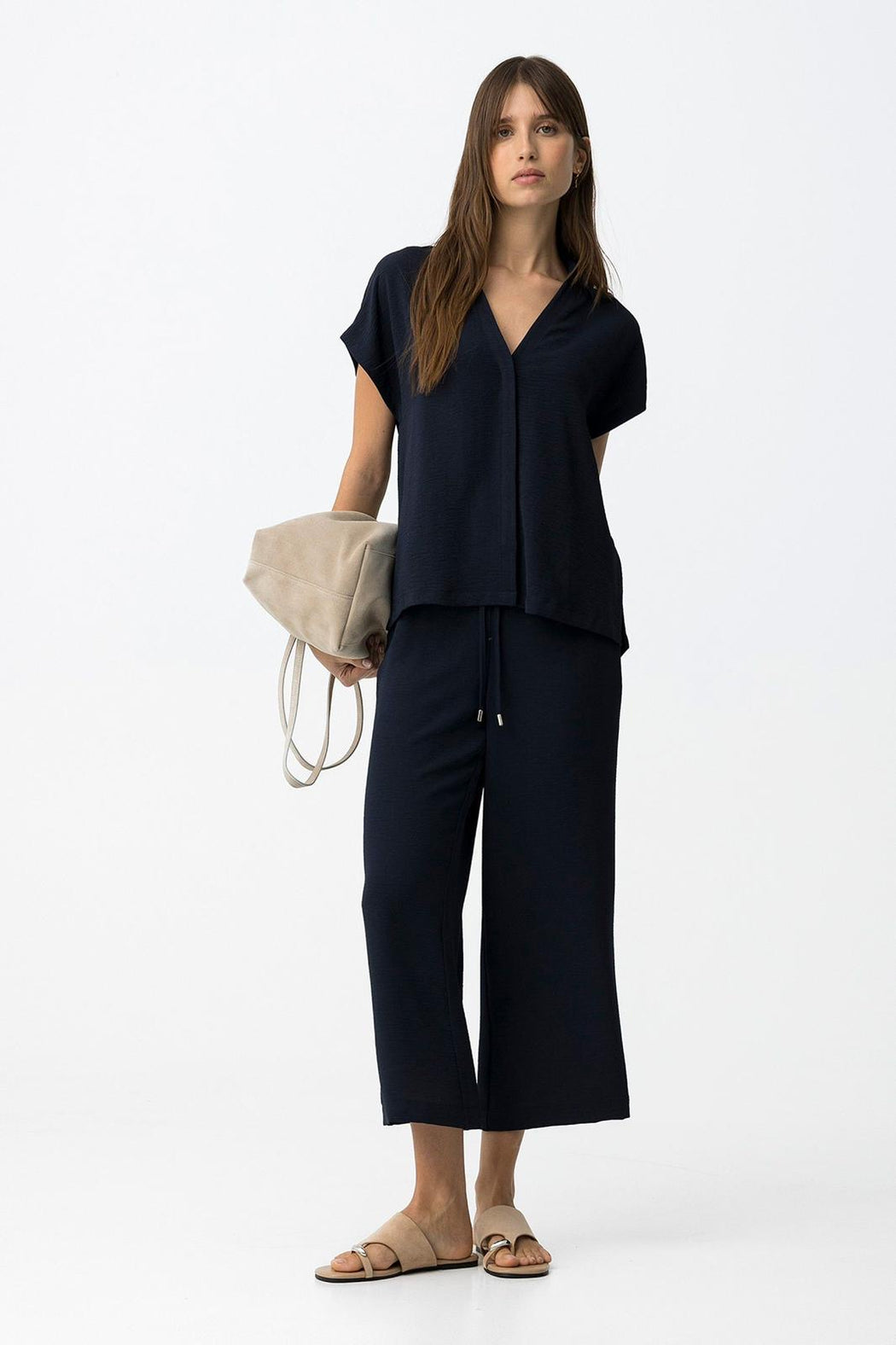 Francesca navy trousers