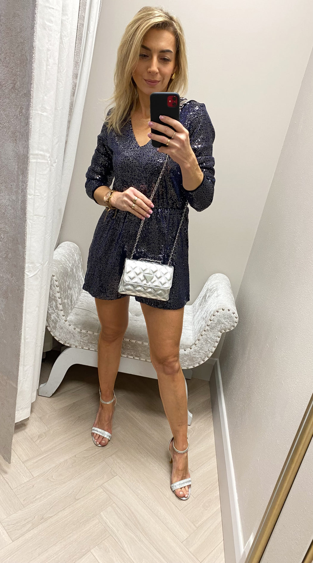 Jenny navy sequin jumpsuit