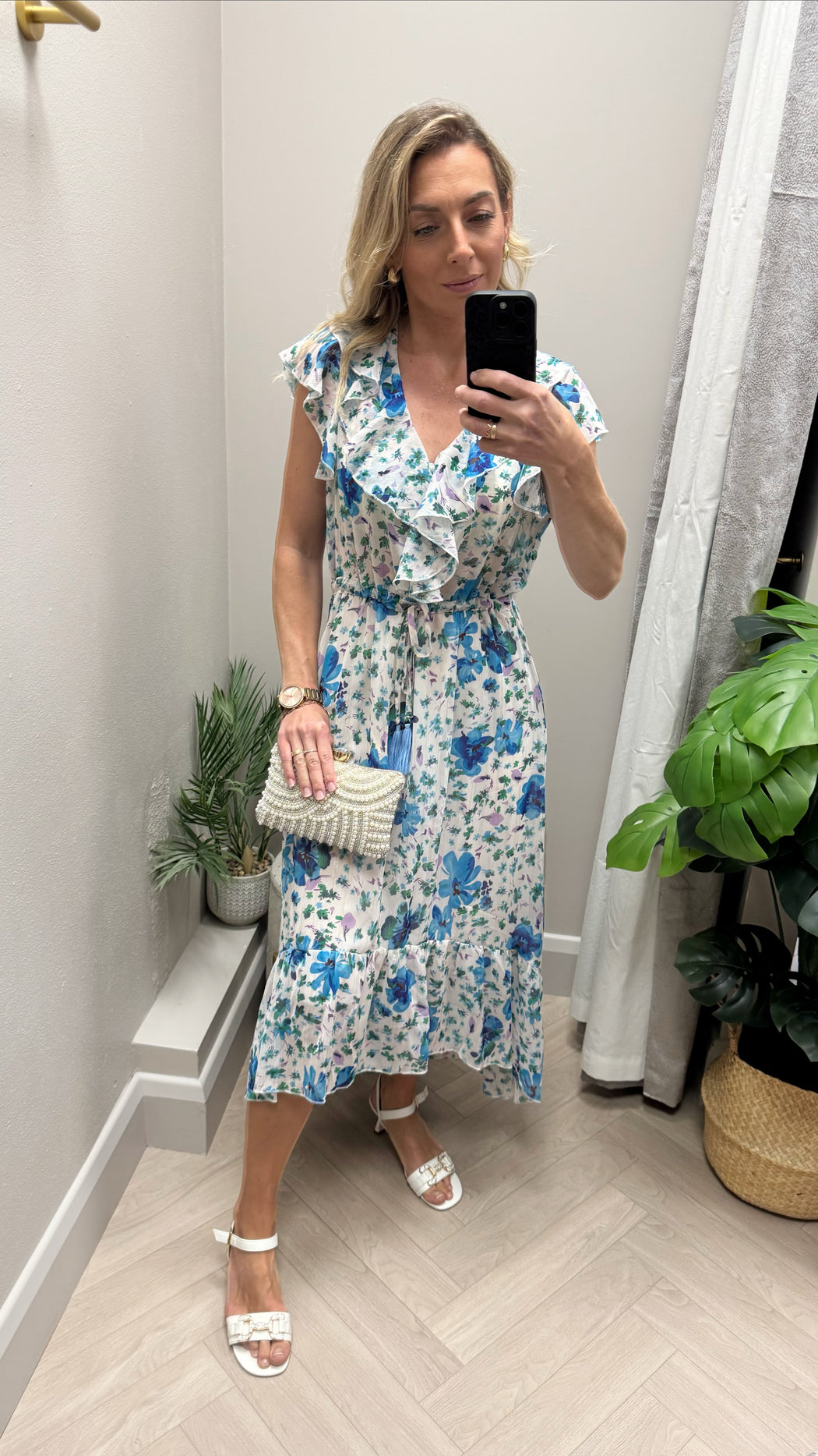 Kate 3516 blue green floral dress