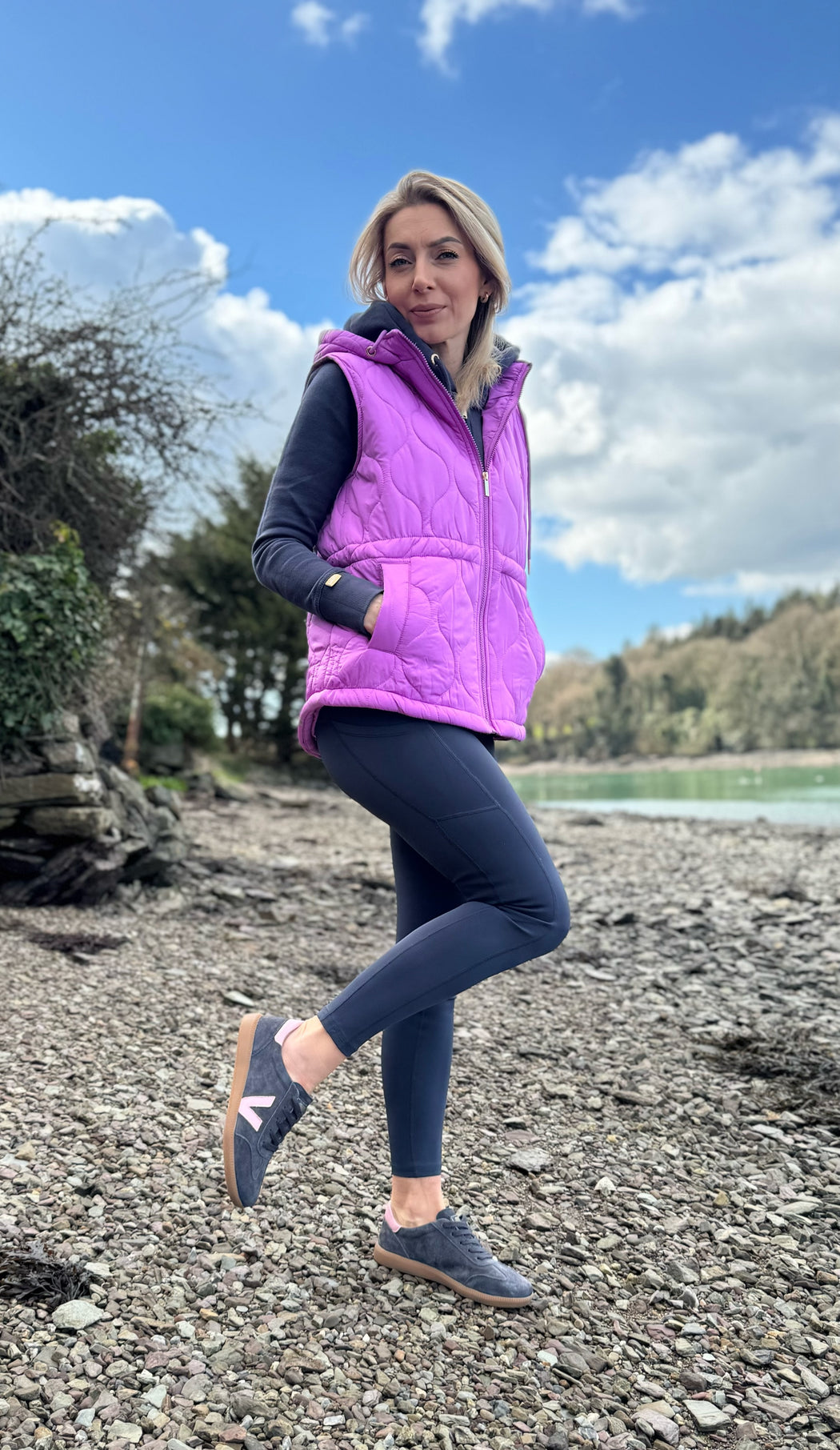 Denise quilted purple gilet