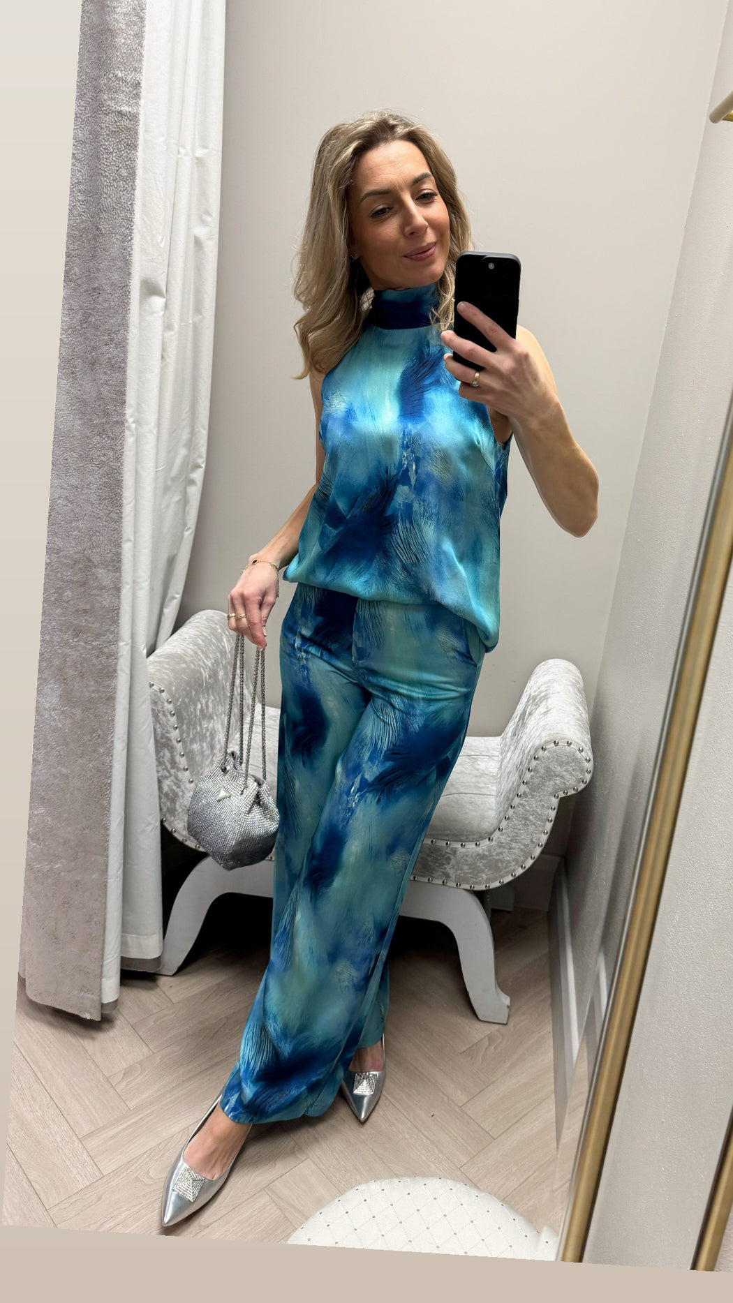 Caspia blue print goa trousers