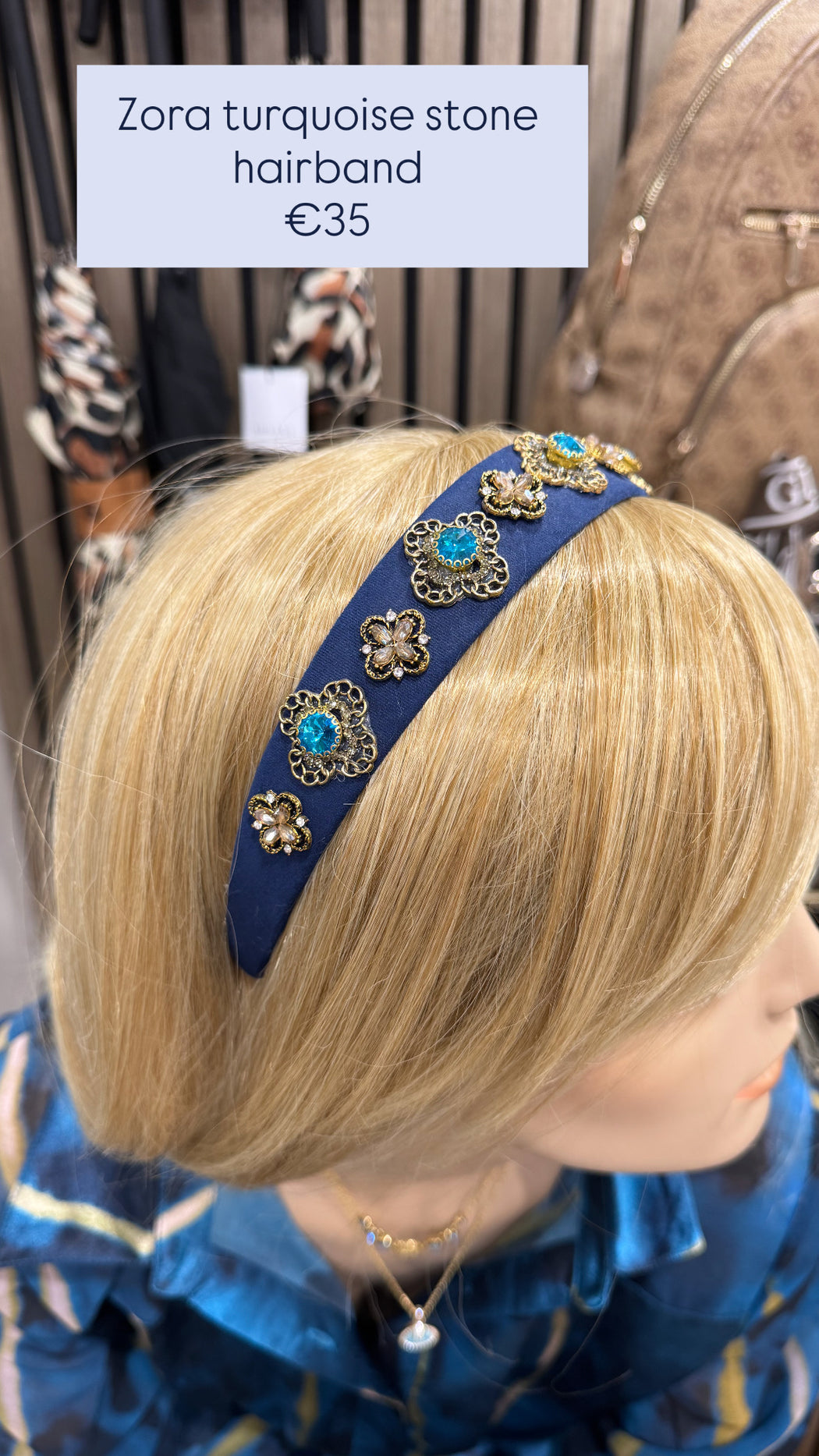 Zora turquoise stone hairband