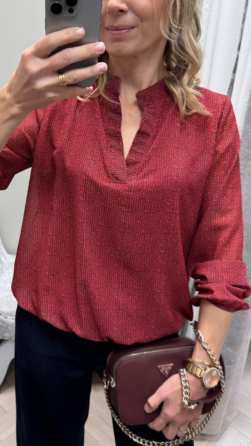 Red Bella band top
