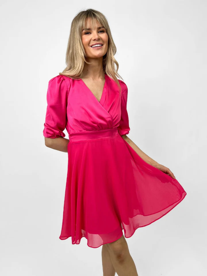 MONROE MINI DRESS IN CERISE PINK