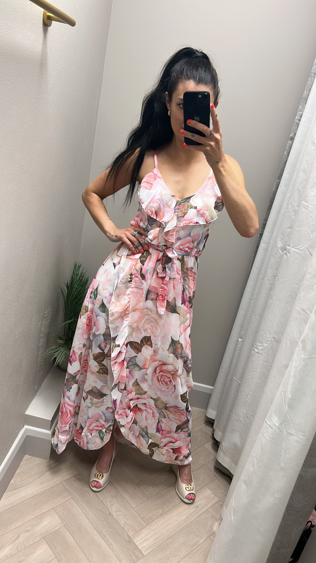 Elsa rose pink midi dress