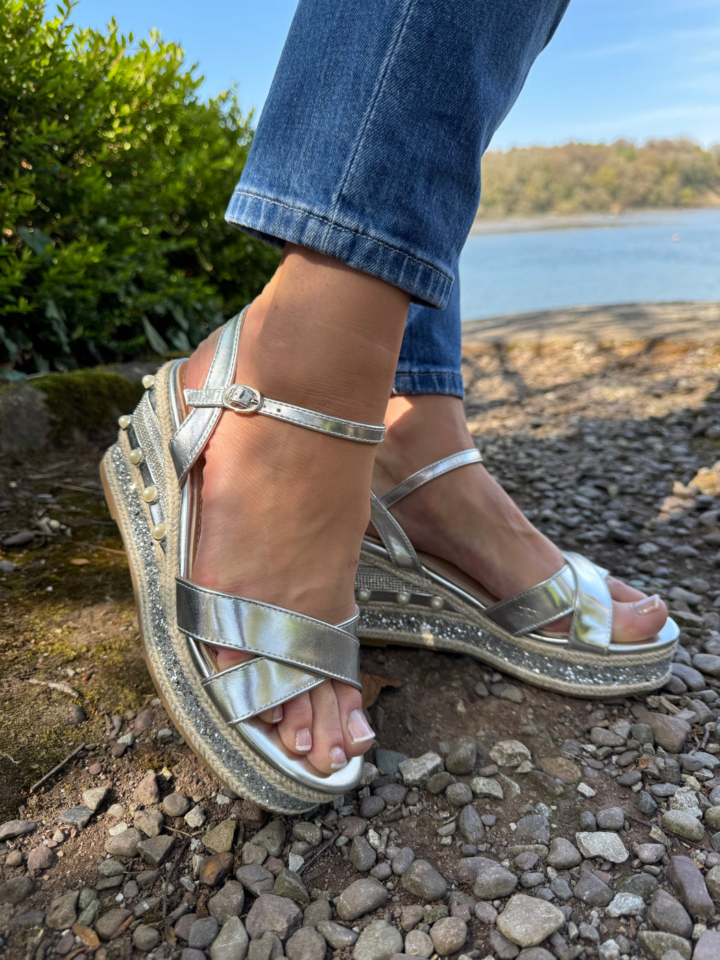 Clonalis silver weave wedge