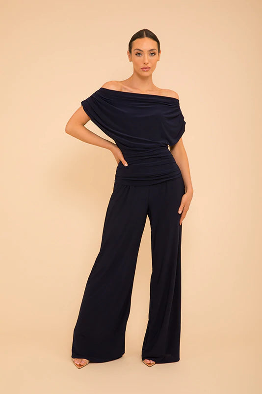 Carbon black jersey jumpsuit