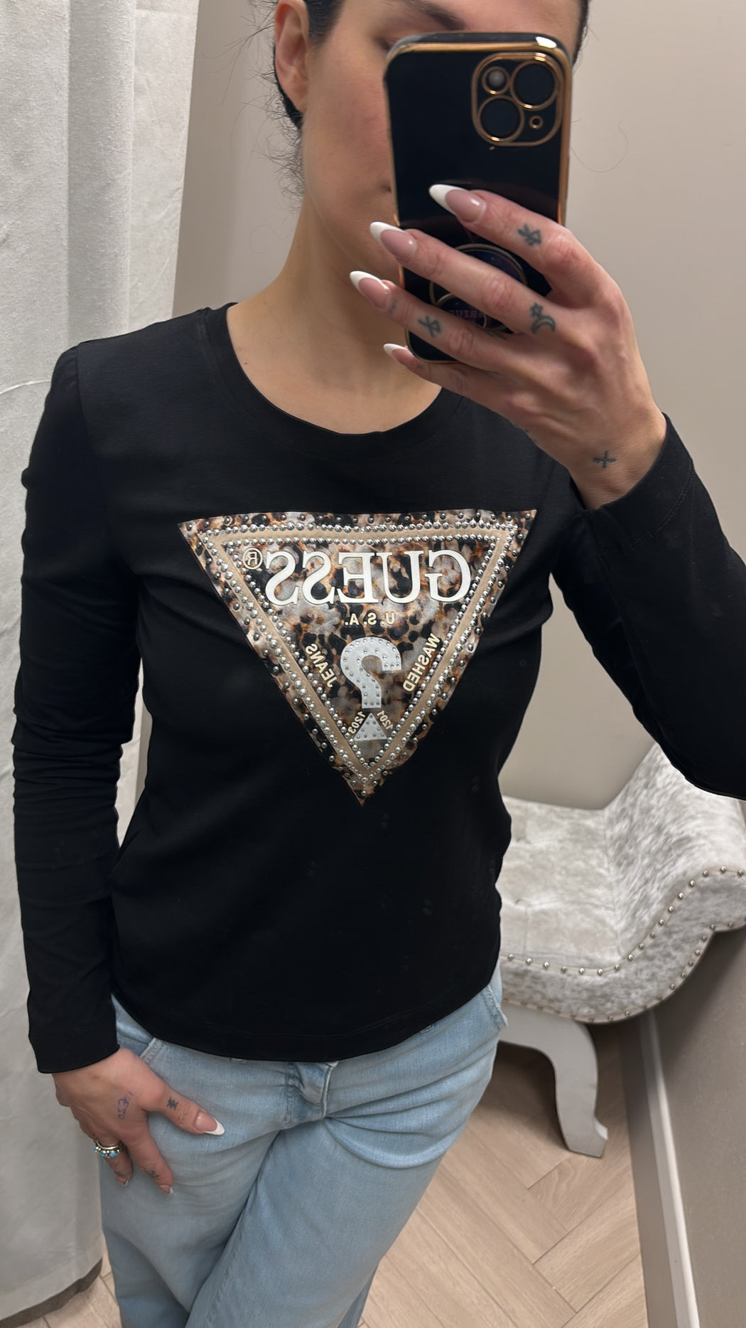 W6r133j1314 -jblk guess long sleeved black