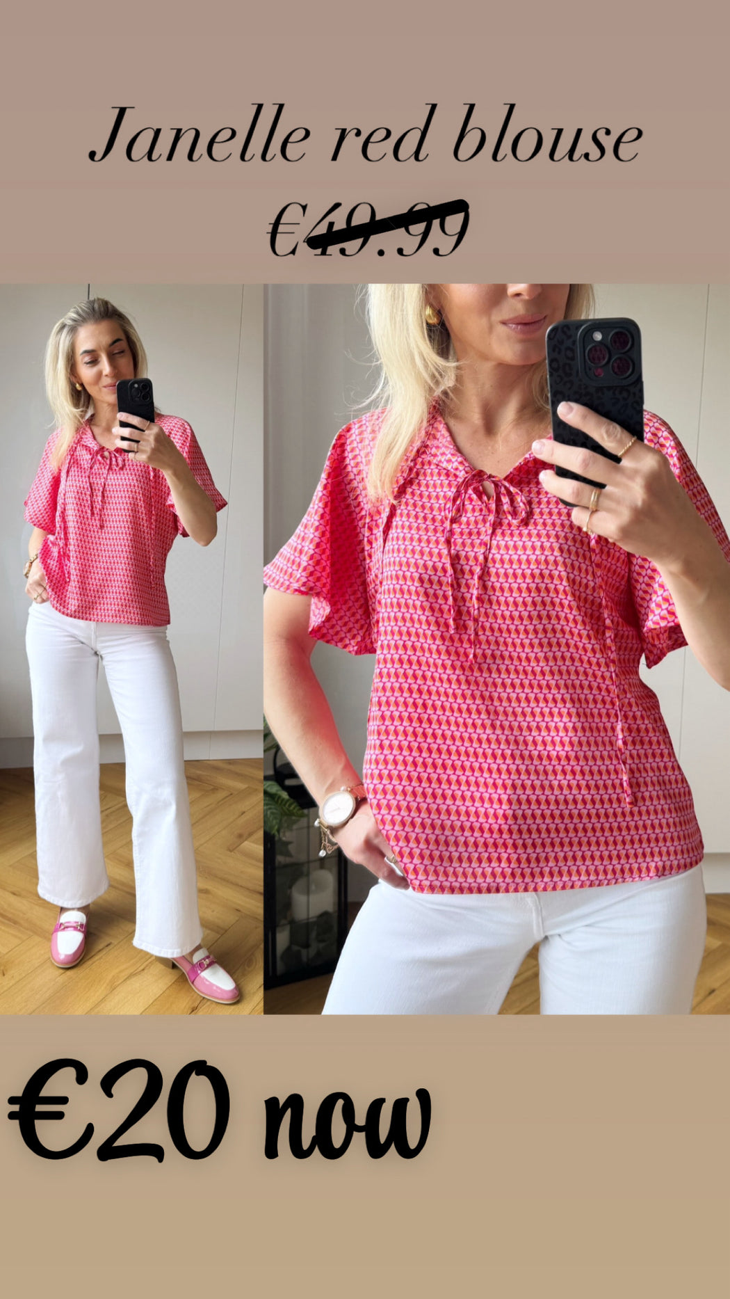 Janelle top red