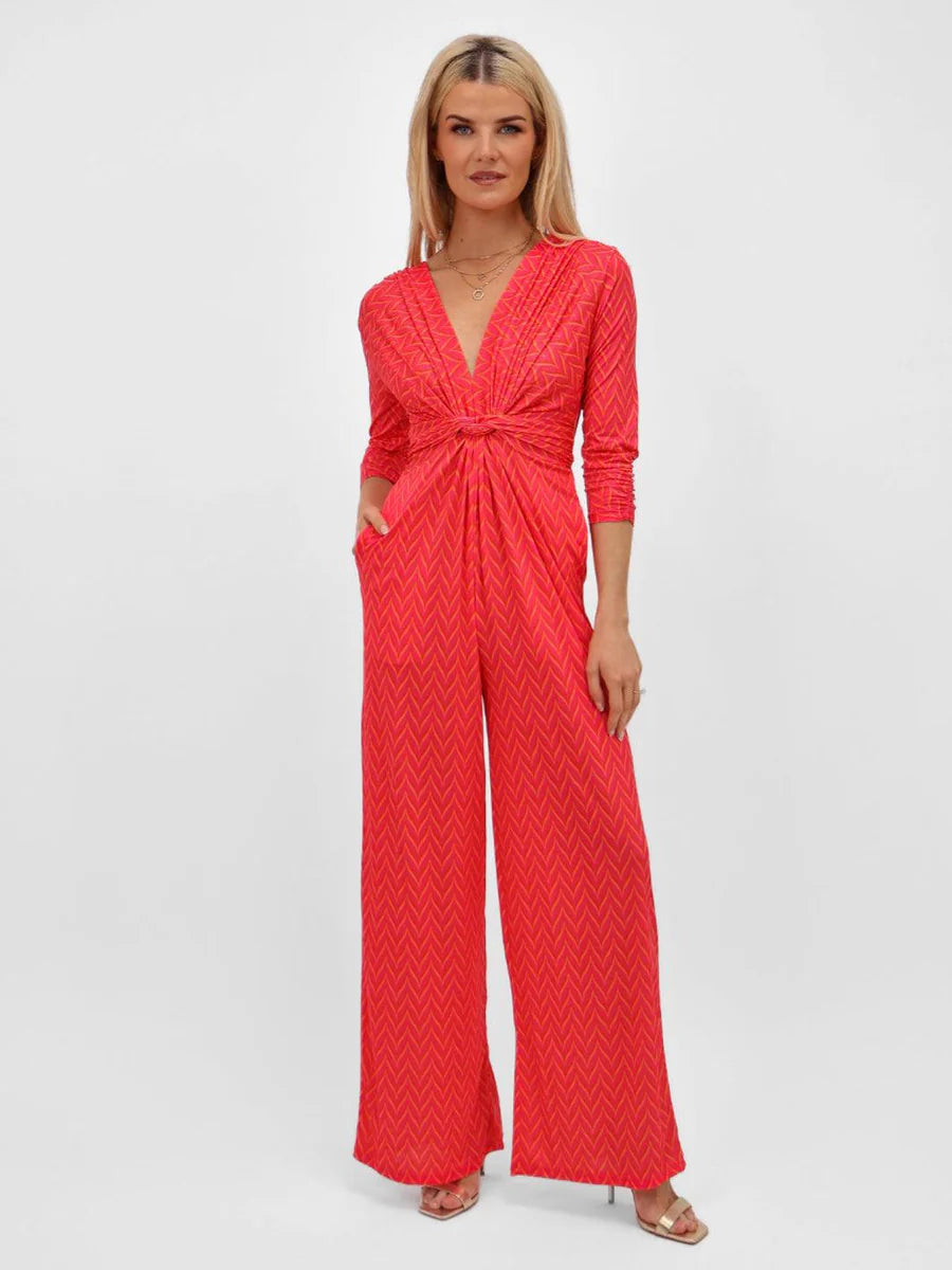 CORAL PRINT SOPHIA JUMPSUIT