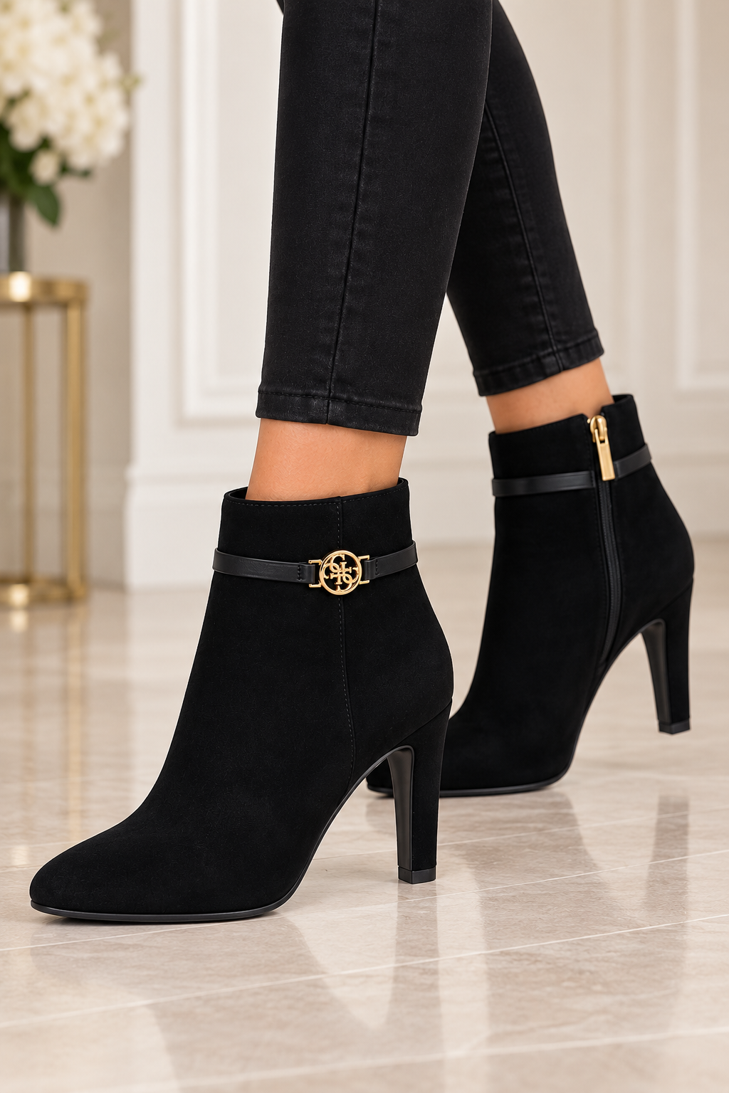 Guess Suede side zip boots FLFOTISUE10