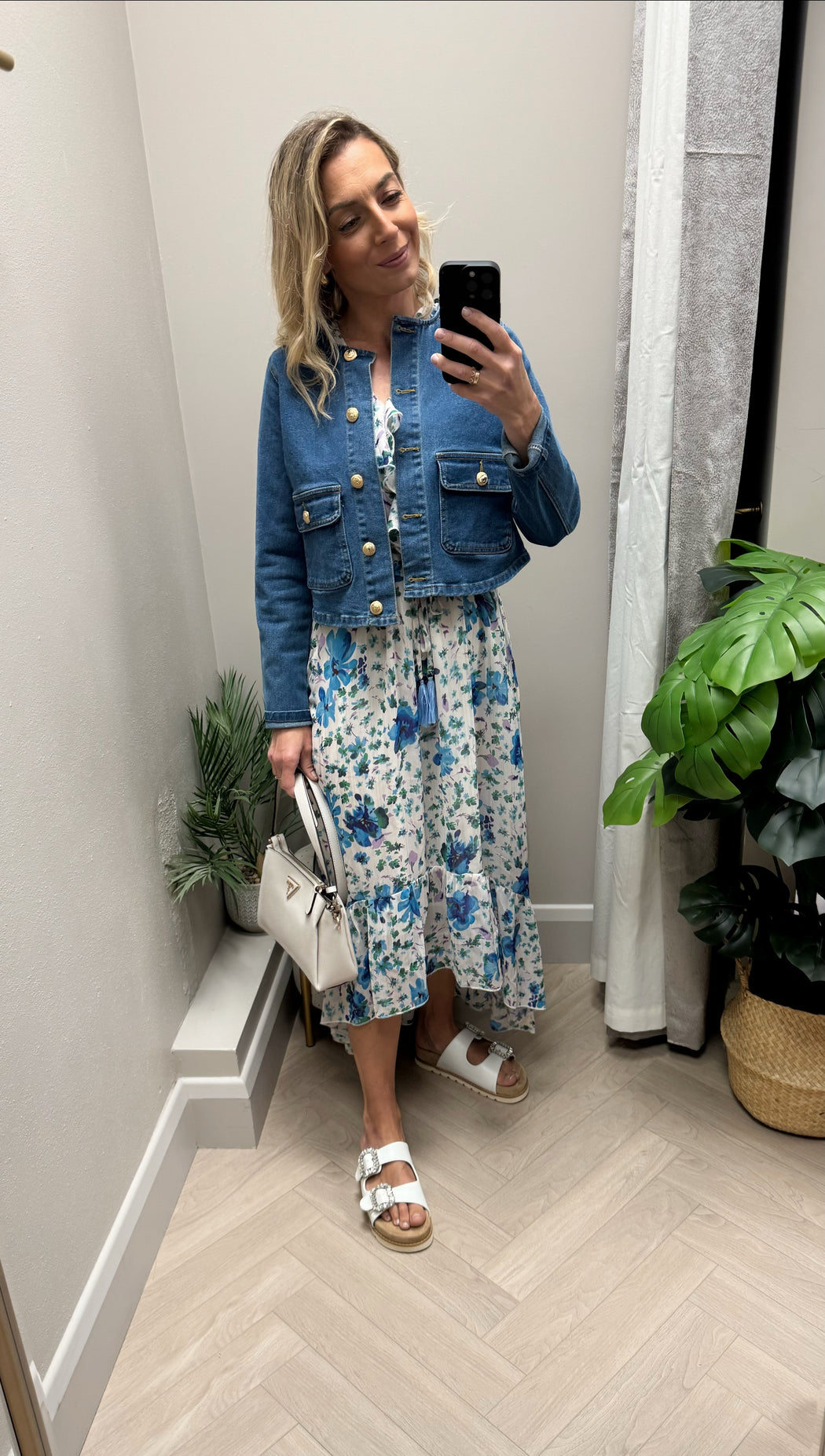 Kate 3516 blue green floral dress