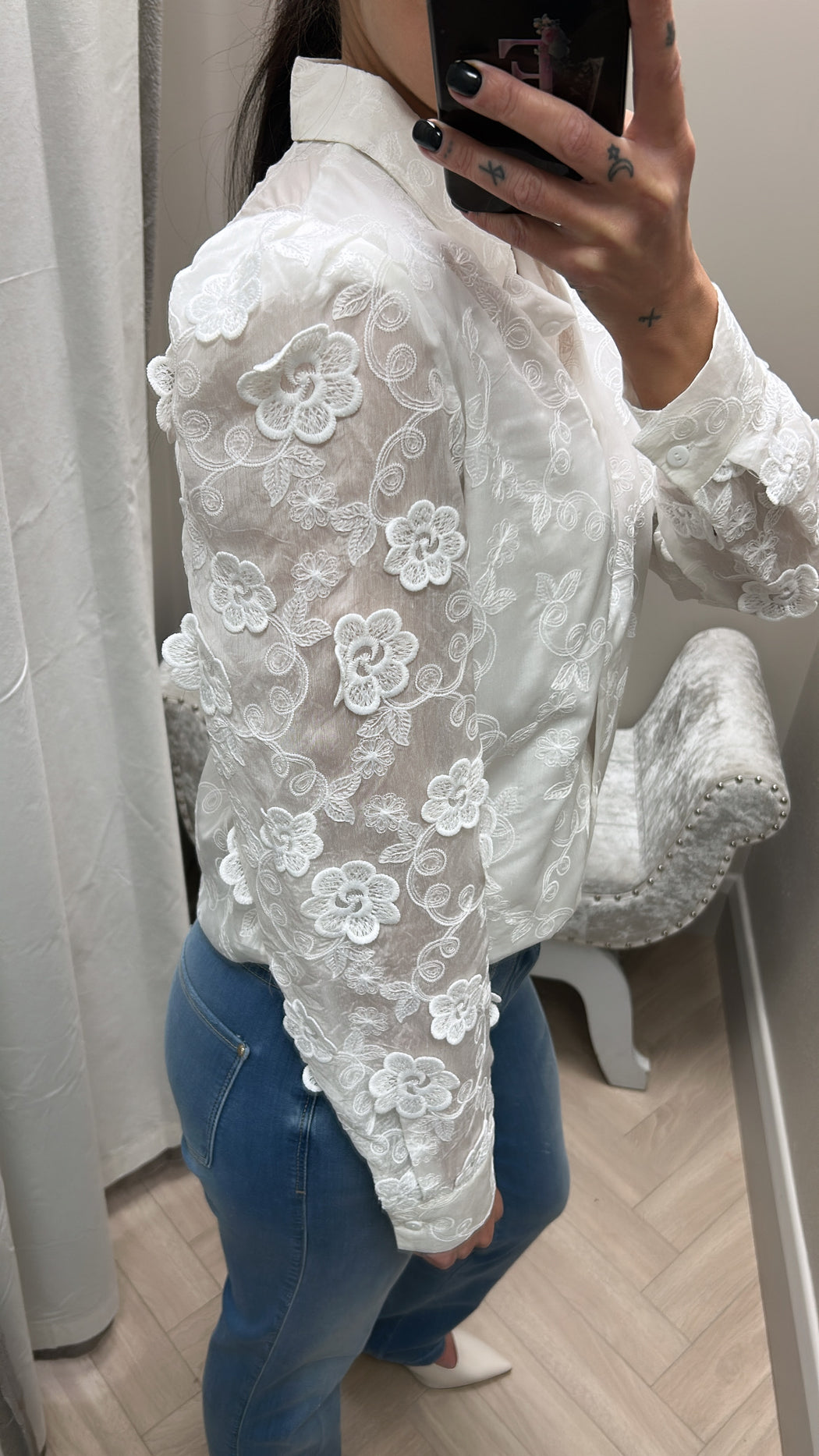 Elli white long sleeve shirt 24352YC