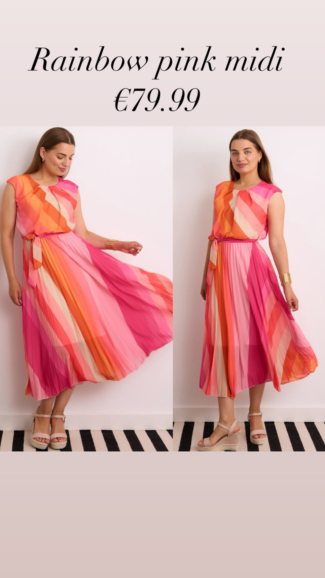 Rainbow pink midi