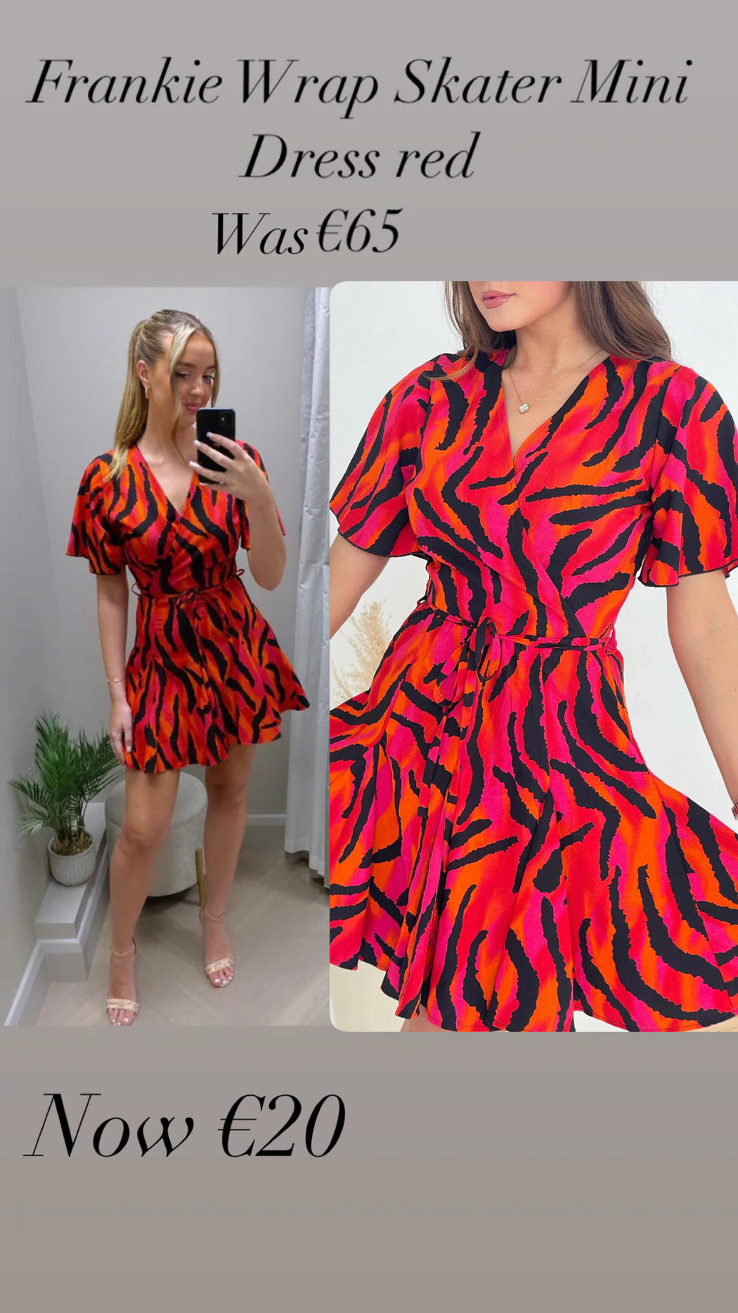 Frankie Wrap Skater Mini Dress red