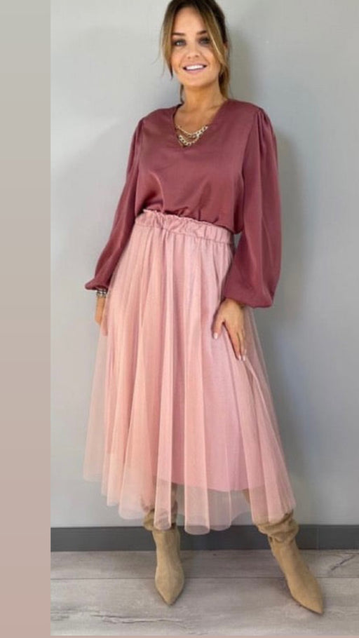 Pink tulle skirt