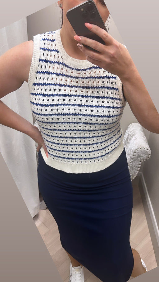 Chios blue stripe top