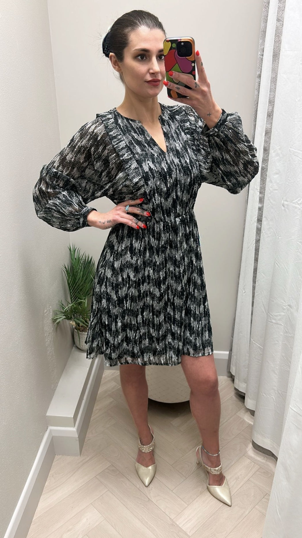 Tiramisu printed skater dress