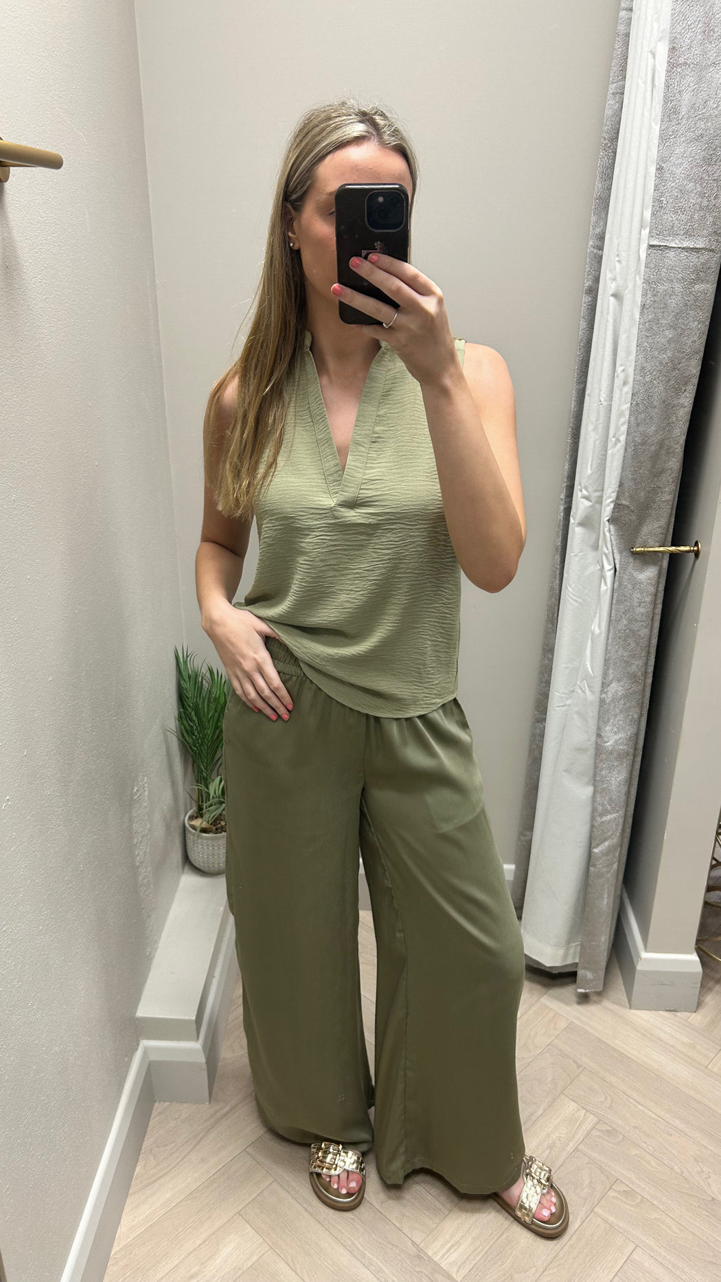 Hazel khaki blouse