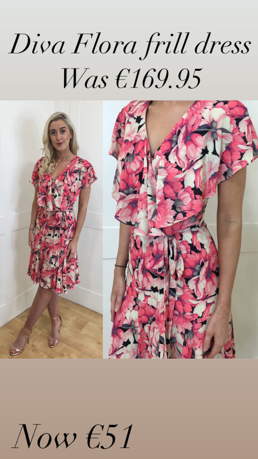 Diva Flora frill dress