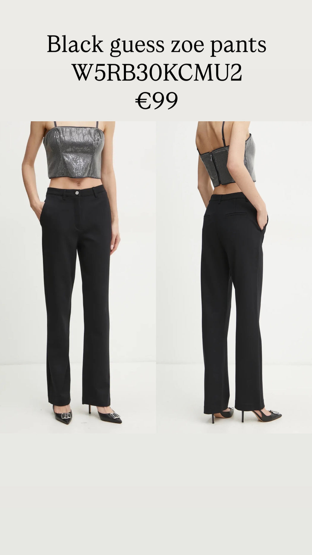 Black guess zoe pants W5RB30KCMU2