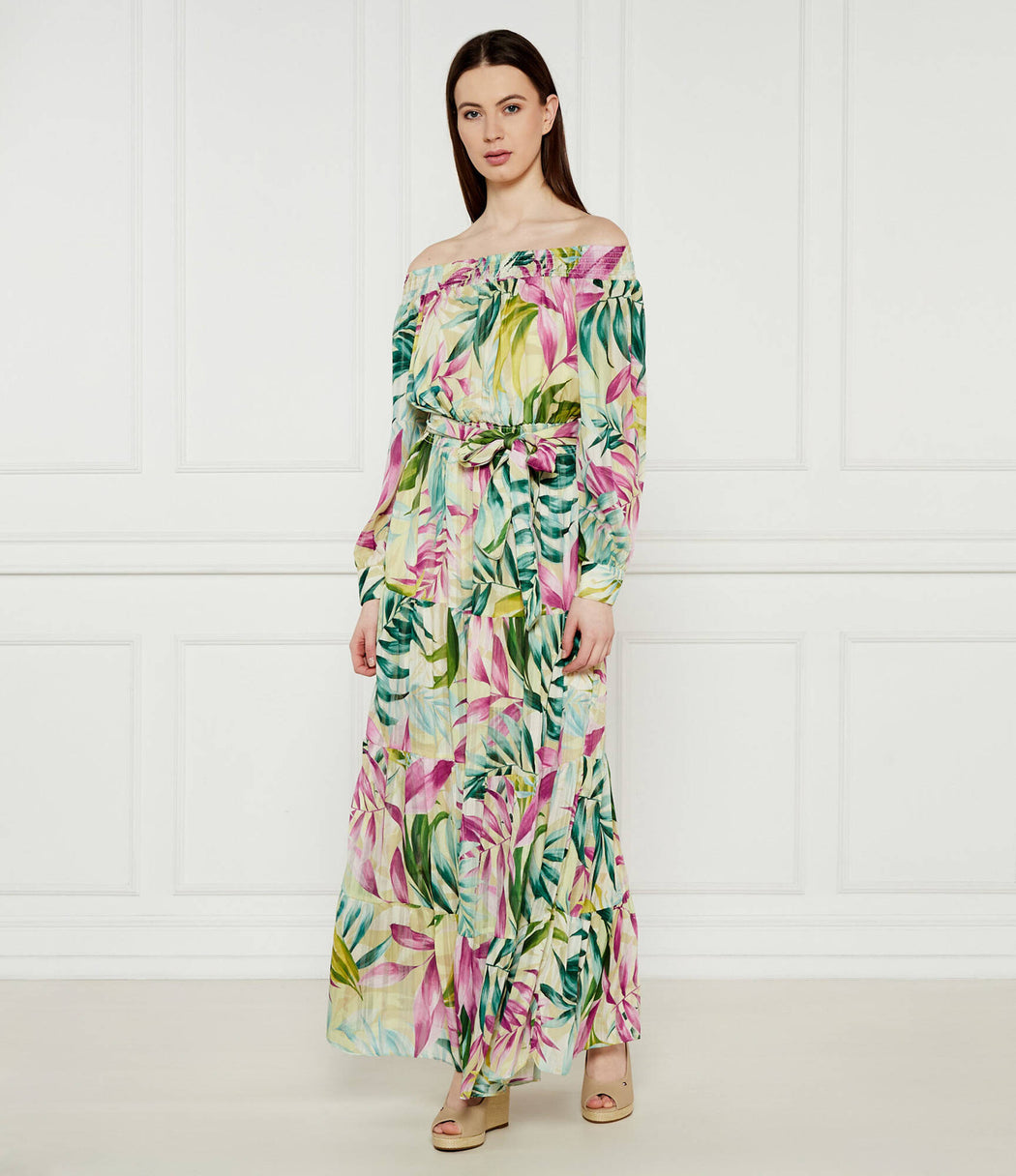Guess josee off the shoulder maxi dress W5GK16WH9Z2