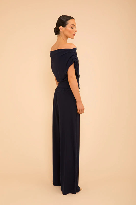 Carbon black jersey jumpsuit