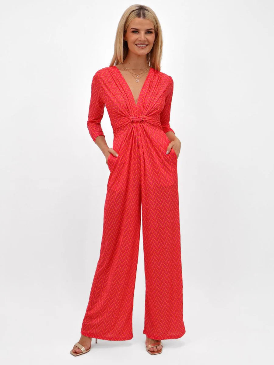 CORAL PRINT SOPHIA JUMPSUIT