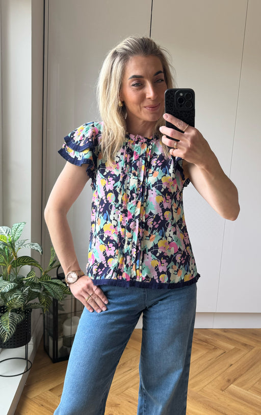 Marisol navy print Top