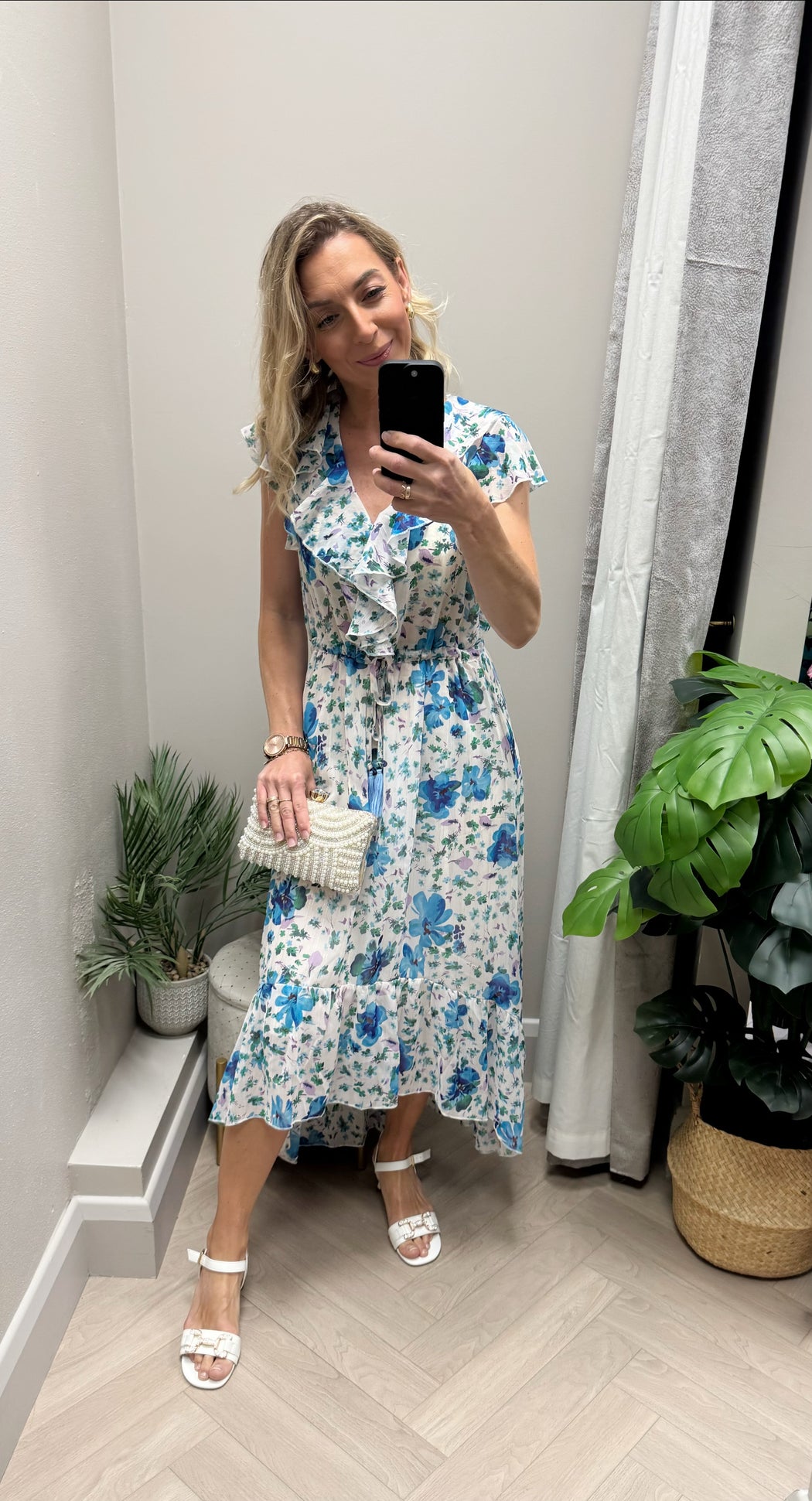 Kate 3516 blue green floral dress