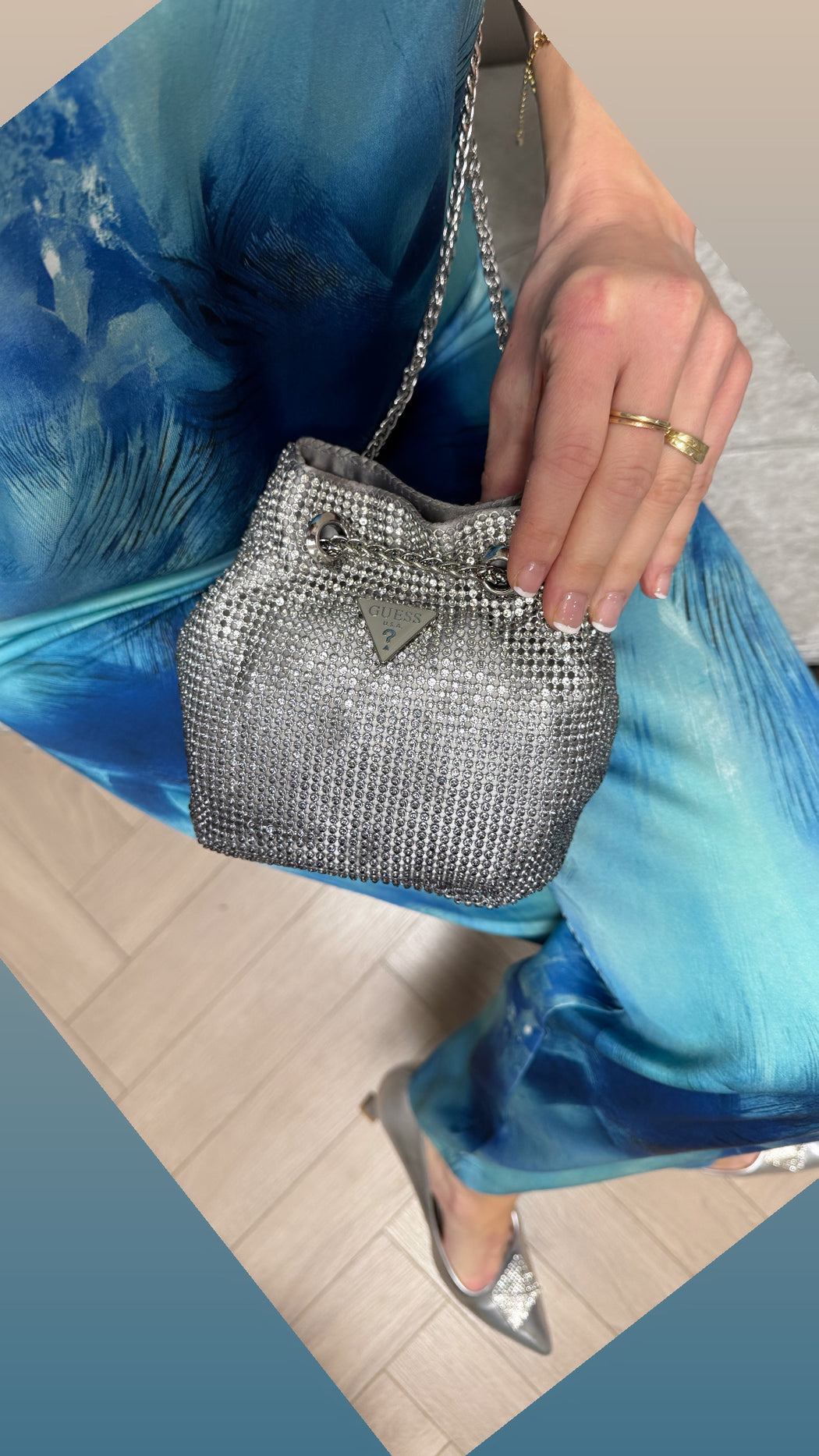 Guess ombré silver zalina mini pouch OY935075