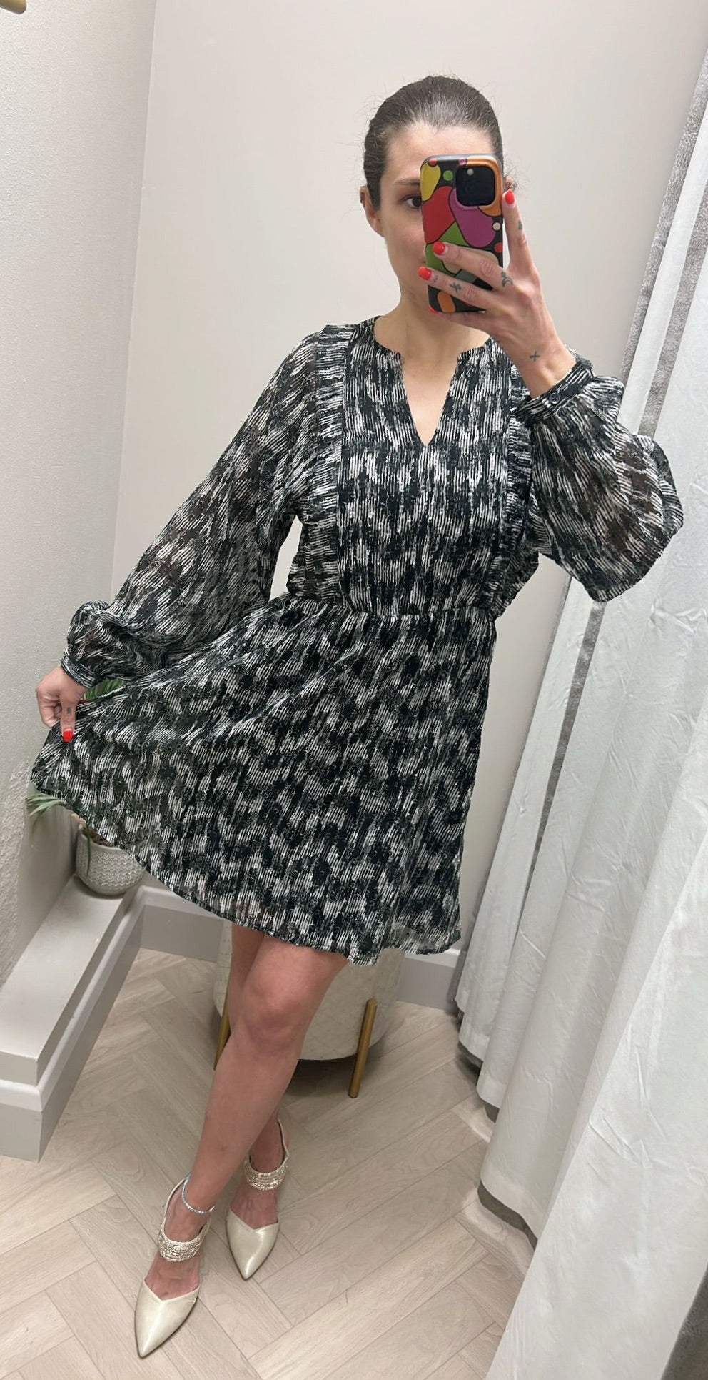 Tiramisu printed skater dress