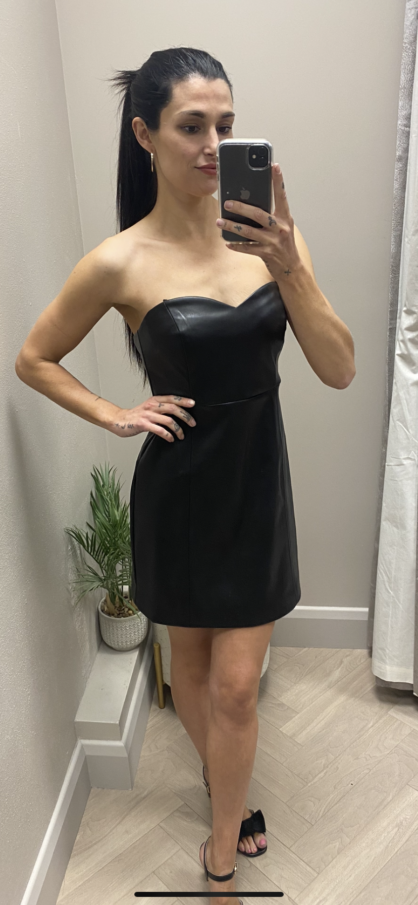 Pamela faux leather mini dress
