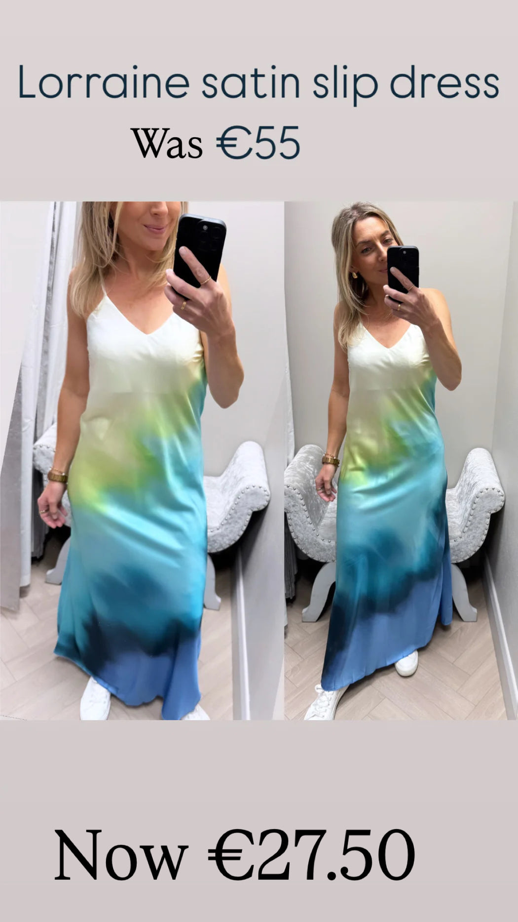 Lorraine satin slip dress