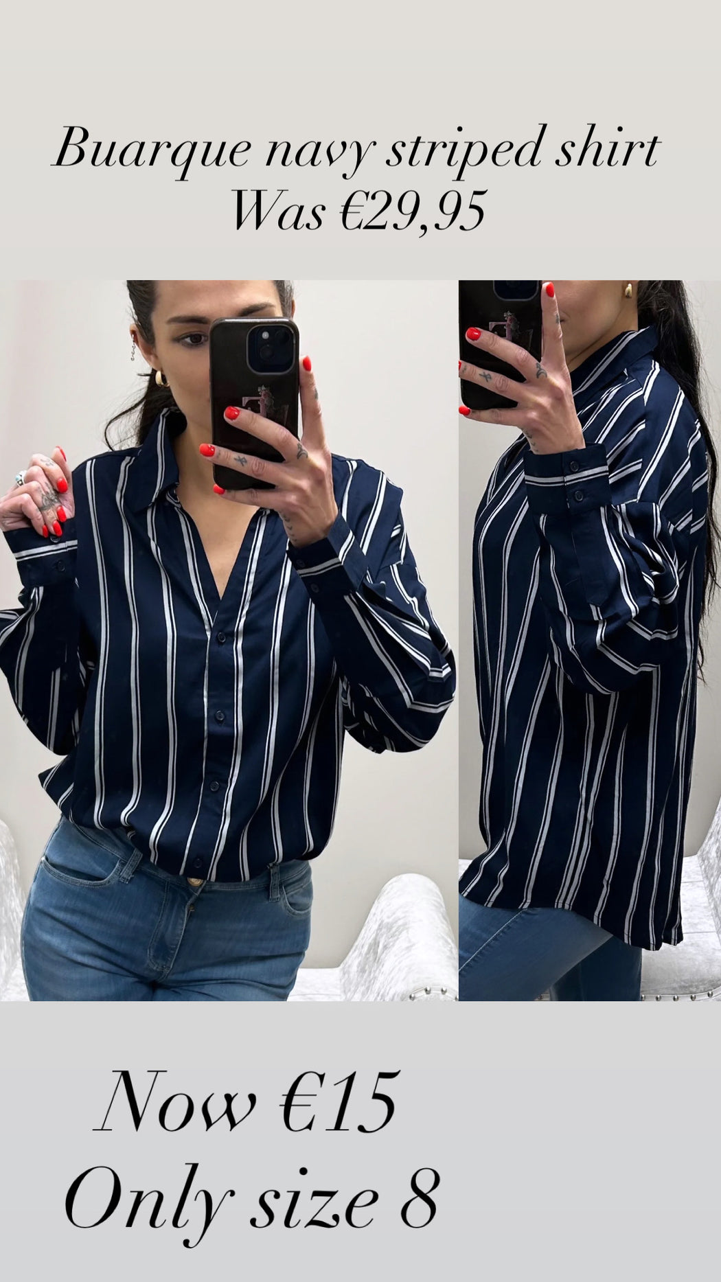 Buarque navy striped shirt