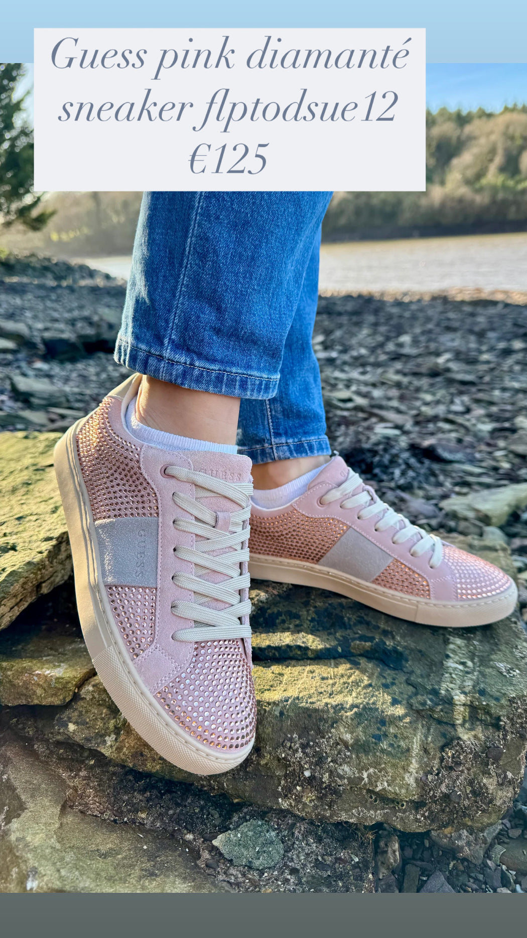 Guess pink diamanté sneaker flptodsue12