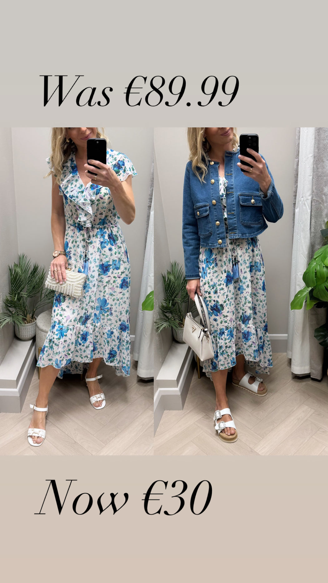 Kate 3516 blue green floral dress