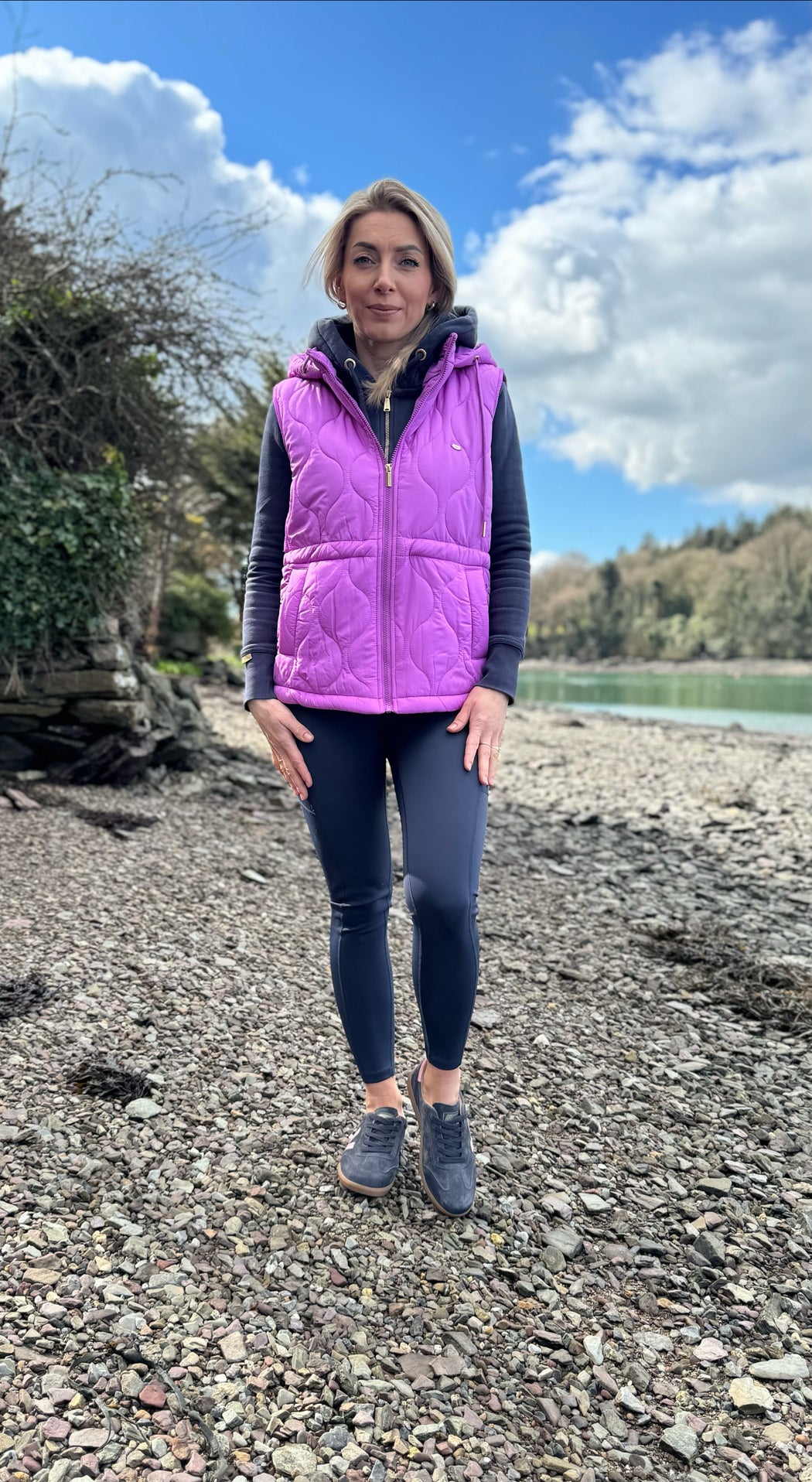 Denise quilted purple gilet