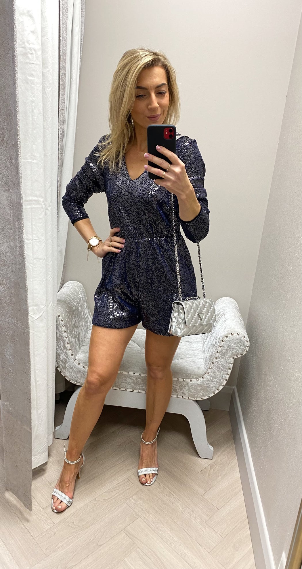 Jenny navy sequin jumpsuit