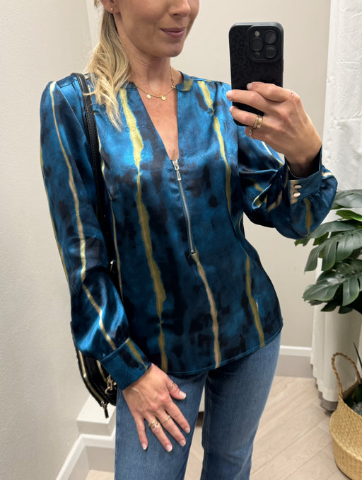 Shannon teal print top