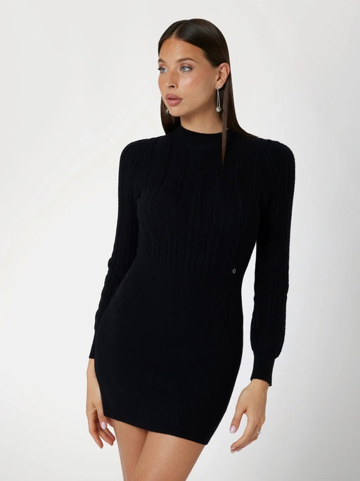 Guess black cable knit dress